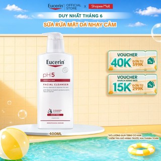 Sữa rửa mặt không gây kích ứng cho da nhạy cảm Eucerin pH5 Facial Cleanser 400ml