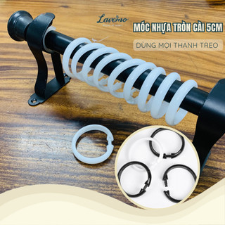10 Móc Nhựa Treo Rèm Vải Đường Kính 5cm LAVEMO Có Khóa Cài Dày Dặn Chịu Lực Tốt Loại Đẹp MT10