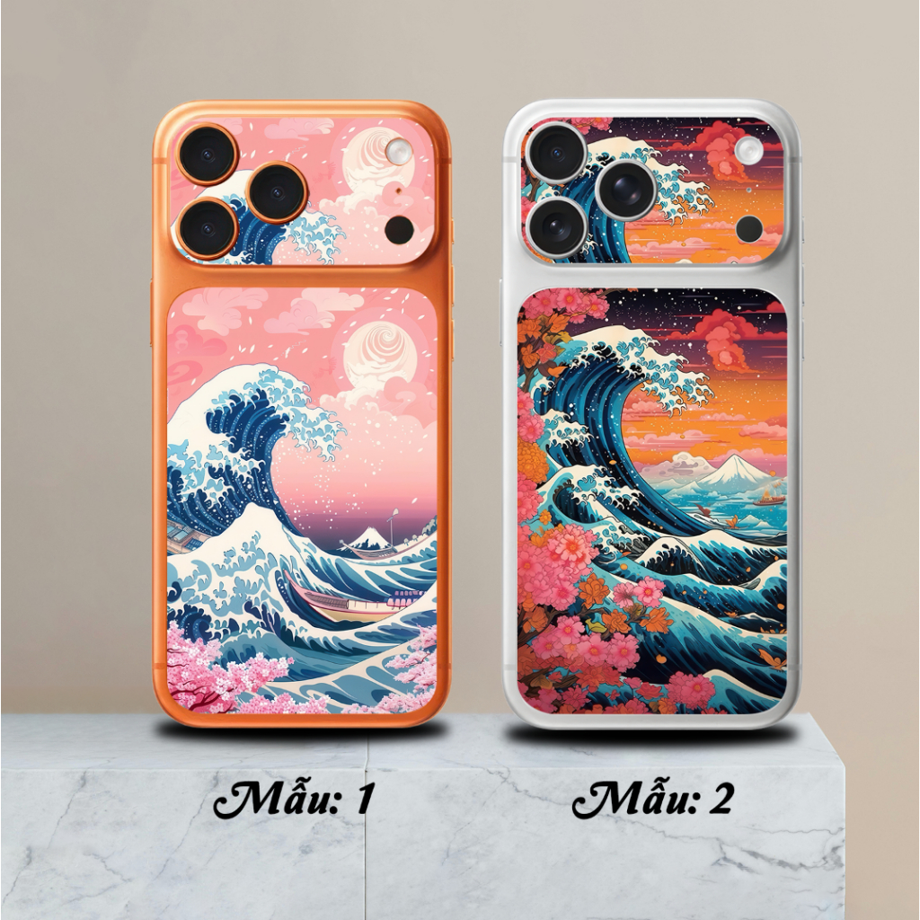 Premium Japanese Wave 1 iPhone 17Pro/ 17ProMax Sticker - หุ้มกลิตเตอร์ ผิวด้านหลังเครื่อง กันรอย ป้อ