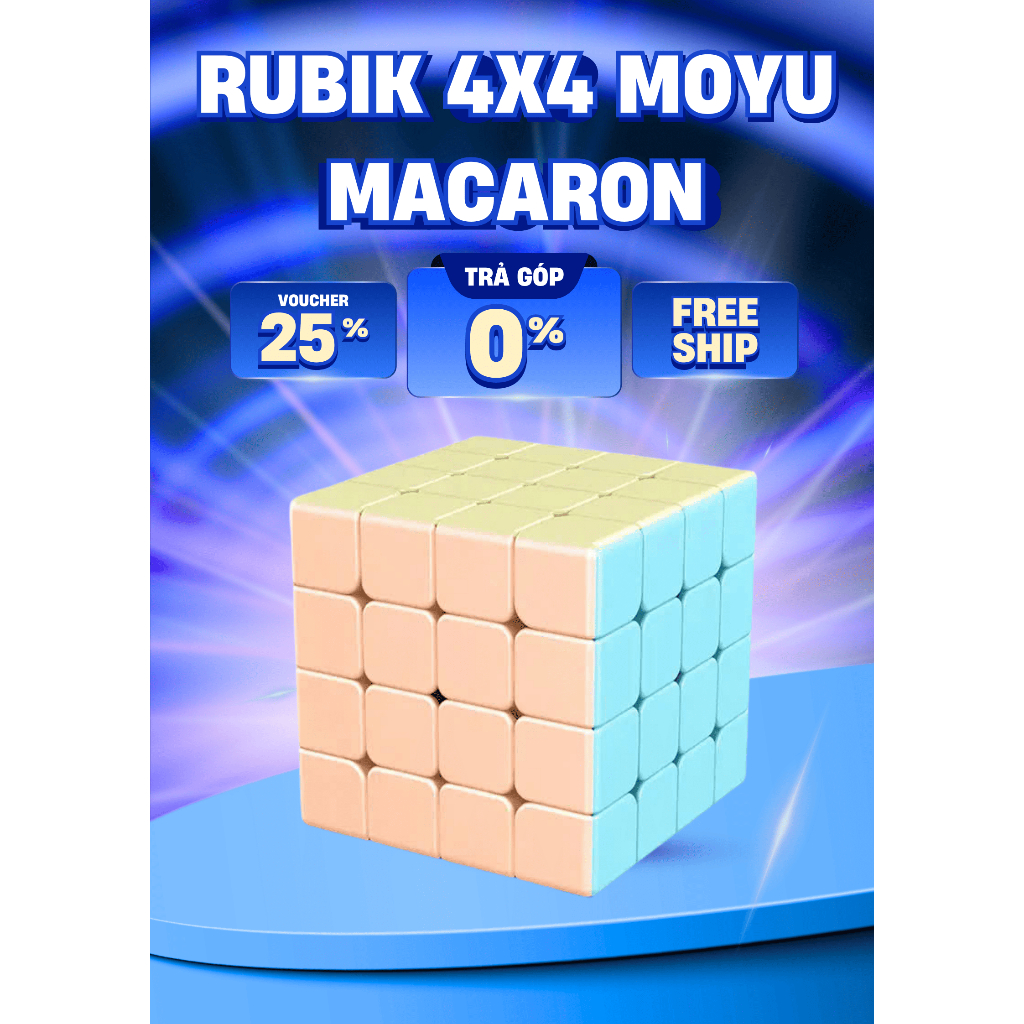 Rubik 4x4 MoYu MeiLong Macaron 4x4 Cube 4 ชั้น Rubiks Cube เด็กปัญญาของเล่น 4x4x4 HALICA