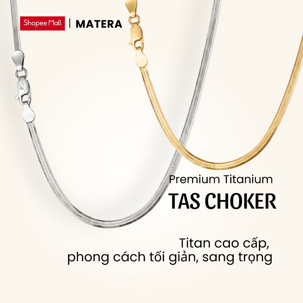 สร้อยคอ Tas Choker ชายและหญิงไทเทเนียม มี 2 สี 3 ขนาด เรียบง่าย หรูหรา เรียบง่าย MDC94