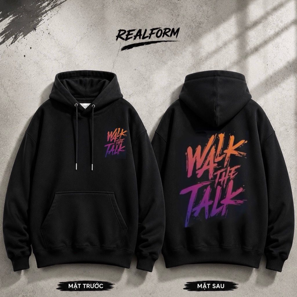 Walk The Talk เสื้อฮู้ดและแจ็คเก็ต unisex สําหรับผู้ชายและผู้หญิงขนาดใหญ่ S-4XL