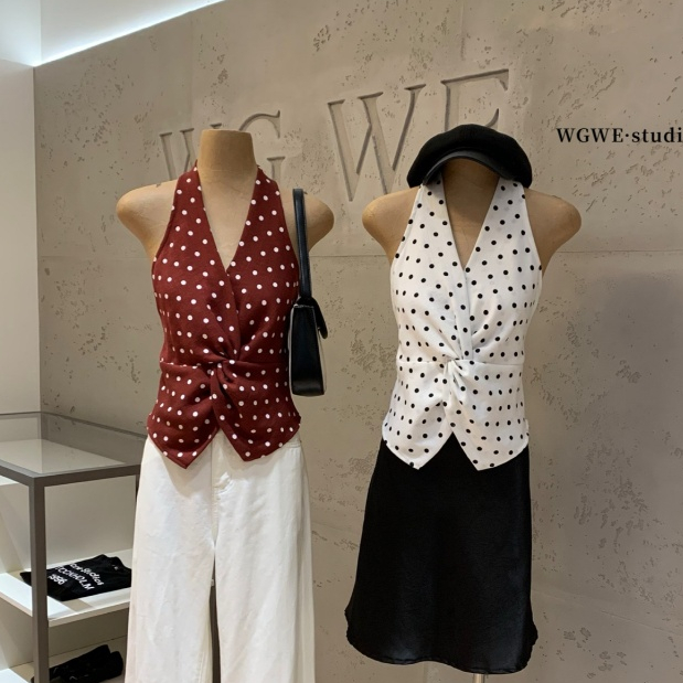 WGWE• 9707 เสื้อลายจุด wgwe สินค้า QC ไซส์ SM