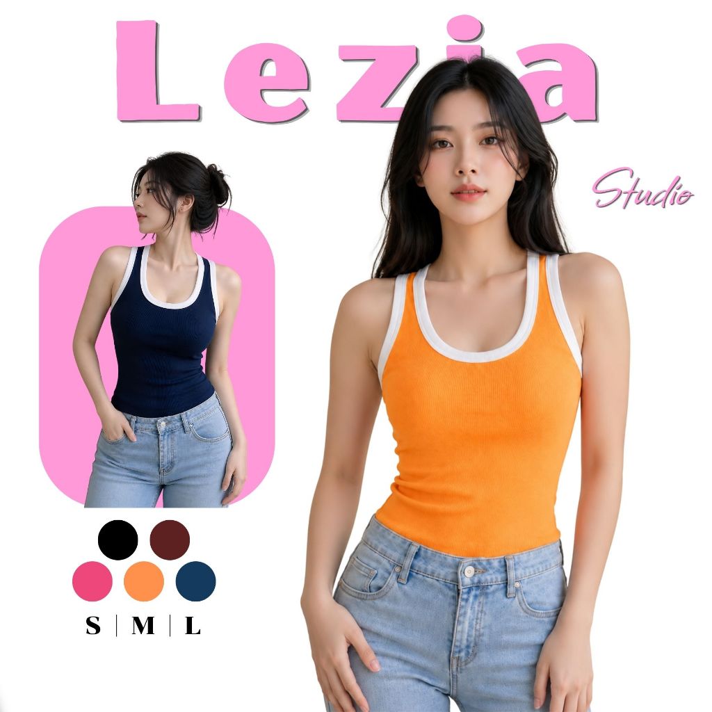 Lazia Studio LZ05 เสื้อกล้าม 2-Strap ขนาดใหญ่ของผู้หญิงพร้อมคอปกเข้ารูปยืดสบาย