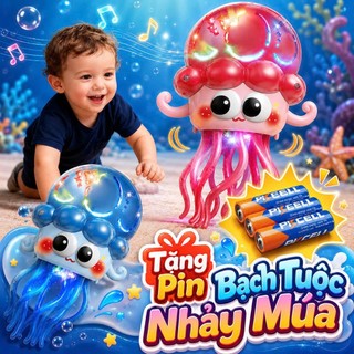 [TẶNG PIN | SẴN HÀ NỘI] Đồ Chơi Bạch Tuộc Nhảy Múa Vui Nhộn Có Đèn Led, Xúc Tu Chuyển Động Và Khả Năng Xoay