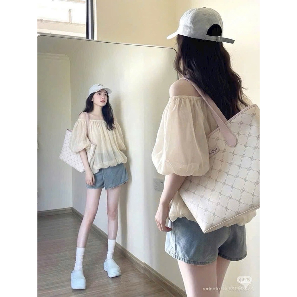 The.sweather TSW เสื้อเชิ้ตชีฟองพองคอกลม 2 ชั้น