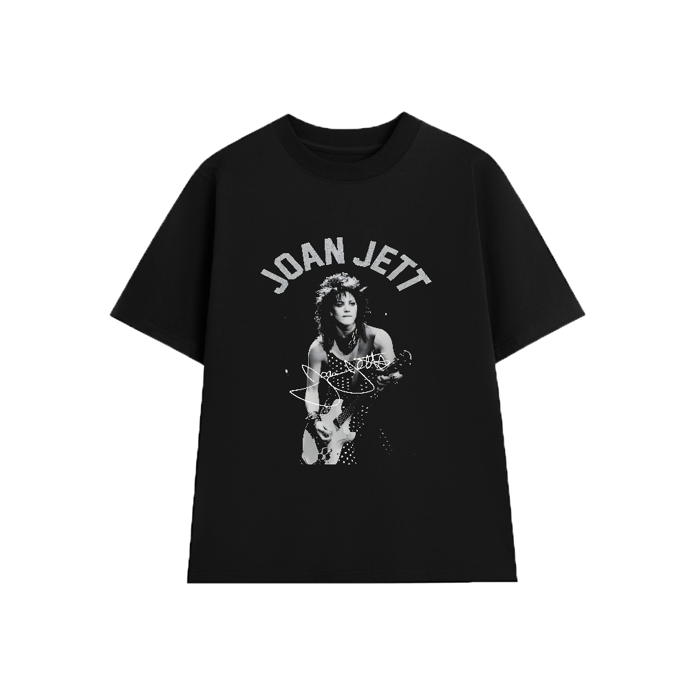 JOAN JETT JJ004 เสื้อยืดผ้าฝ้ายนุ่มทรงหลวม Unisex