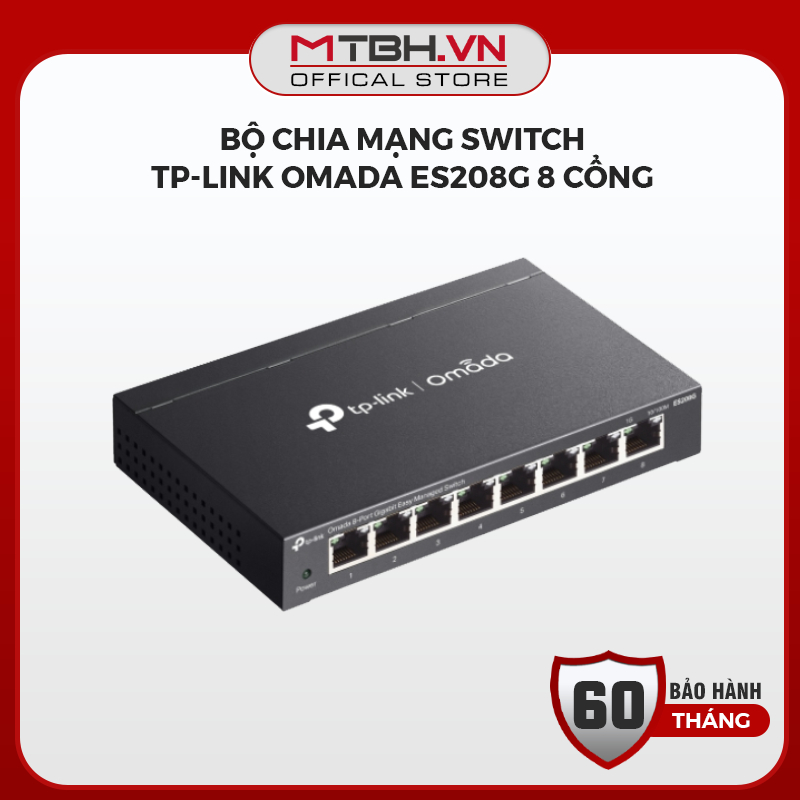 TP-Link Omada ES208G 8-Port Gigabit 10/100/1000Mbps SWITCH Network SWITCH