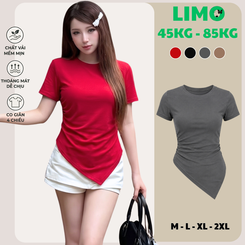 เสื้อยืดผู้หญิงทรงพนังเอียง LIMO MS003