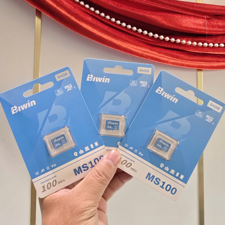 BIWIN MS100 MicroSDXC V30 UHS- การ์ดหน่วยความจํา 64GB เข้ากันได้กับอุปกรณ์ทั้งหมด สินค้าของแท้