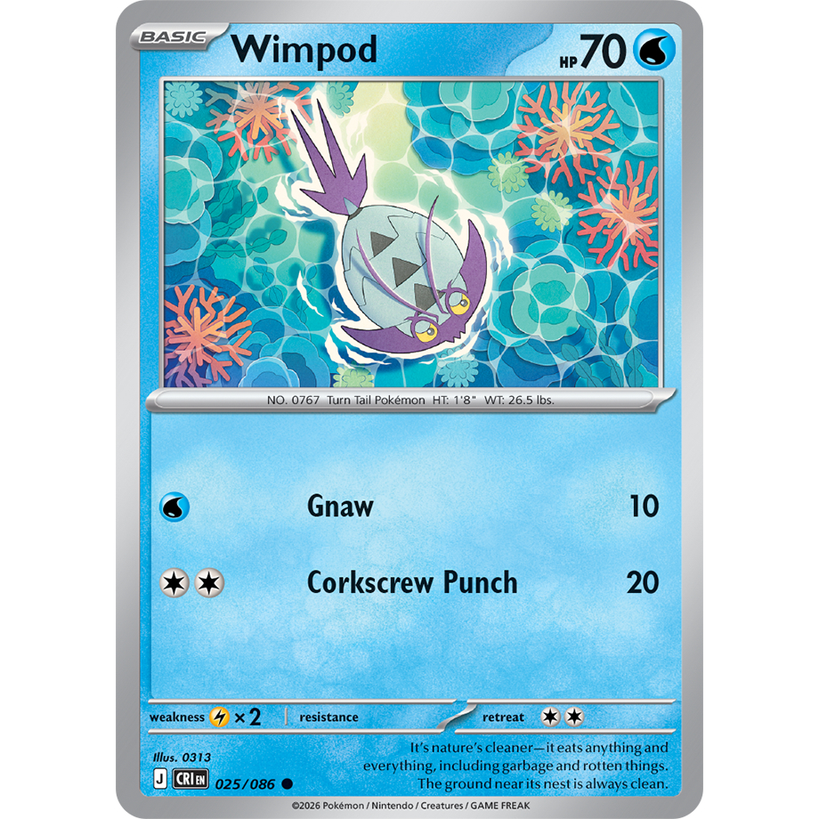 [KW2 Pokemon] [EN] การ์ด 025/086 Wimpod - CRIEN