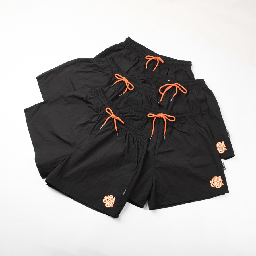 BASIC HIGHCLUB SHORTS ผ้าร่มชูชีพเอวยางยืด HIGHCLUB BLACK/GRAY