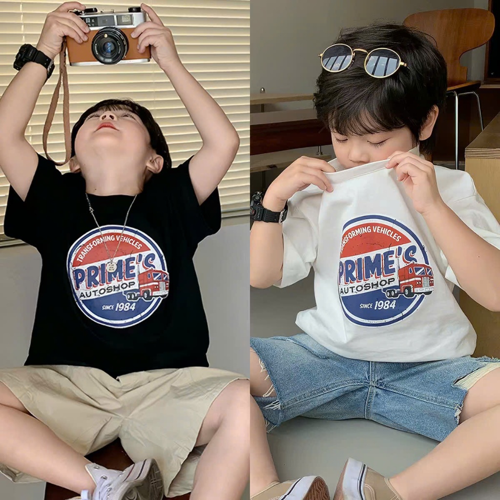 เสื้อยืดแขนสั้นเด็กชายสุดเก๋จาก JULY KID รูปแบบหลวมพอดีกับขนาด9ถึง37กิโลกรัม