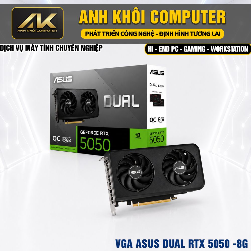 การ์ดวีดีโอ Asus Dual RTX 5050 8GB