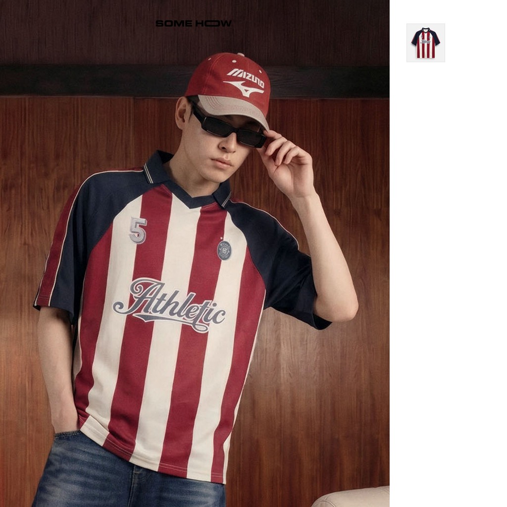 [N] Oversize Red Athletic CVC Crocodile Polo Shirt สบาย นุ่ม ระบายอากาศได้ดี PL0221 SOME HOW STORE