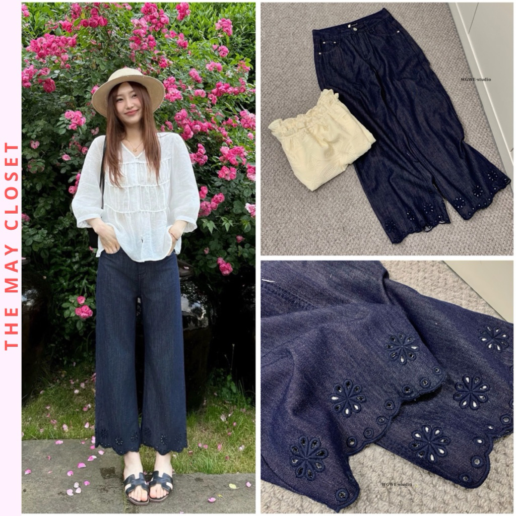 [AVAILABLE] TheMay x WGWE/ 92cm Long Straight Jeans WG.WE 9831, กางเกงยีนส์ขากว้างเอวสูงผู้หญิงพร้อม