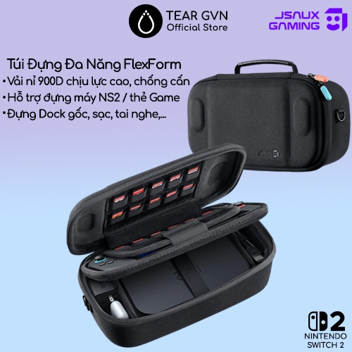 เคสกระเป๋าถือแข็งแรง FlexForm JSAUX รองรับ Dock และการชาร์จสําหรับ Nintendo Switch 2