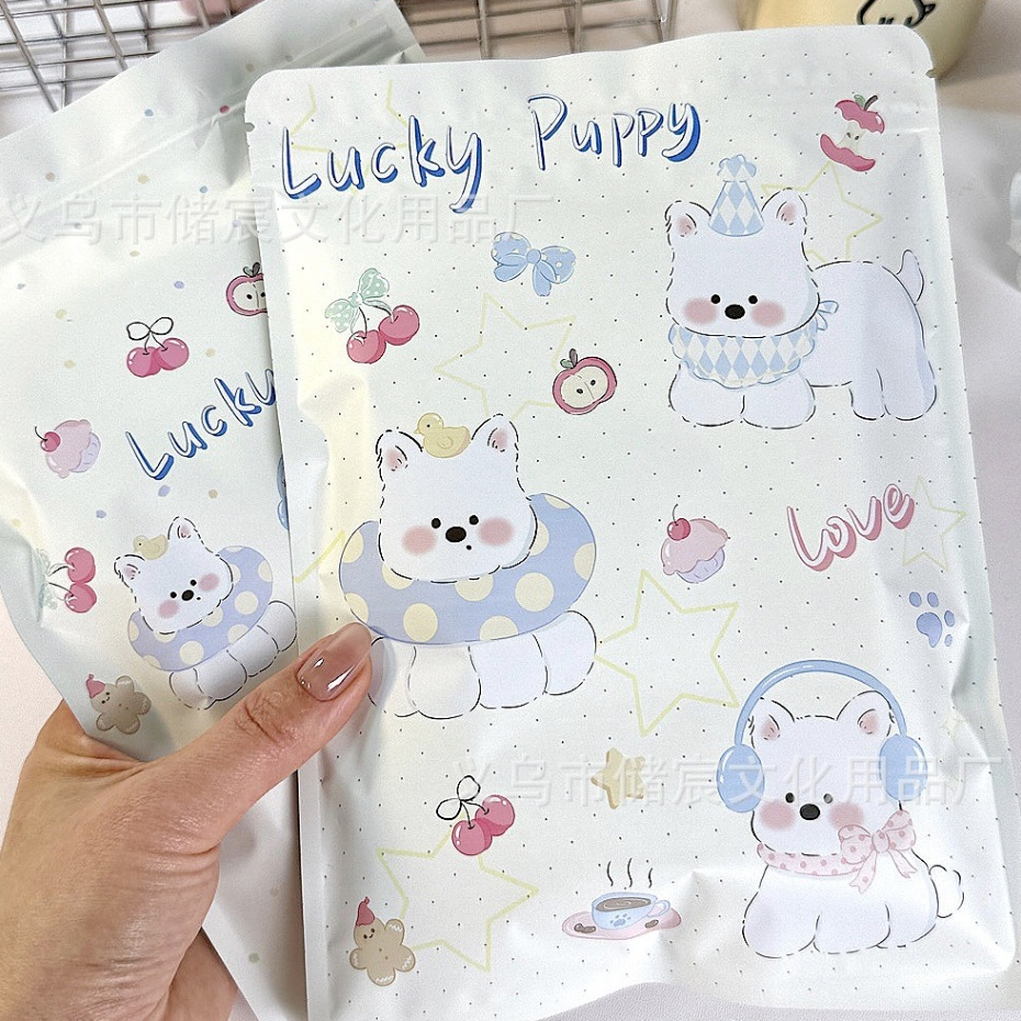 ชุดกระเป๋าซิปตาบอด White Puppy 20 ใบ ขนาด 17x3.5cm - Reply97s