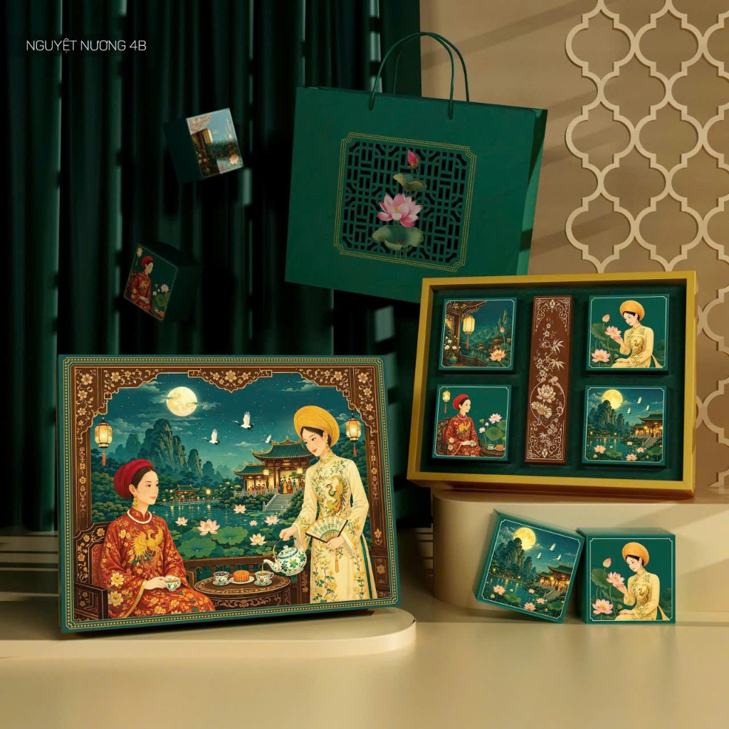 ชุดถุงกล่อง 05 ใบ - MID-AUTUMN 4B Tea 150-250g - Nguyet Nuong 2026