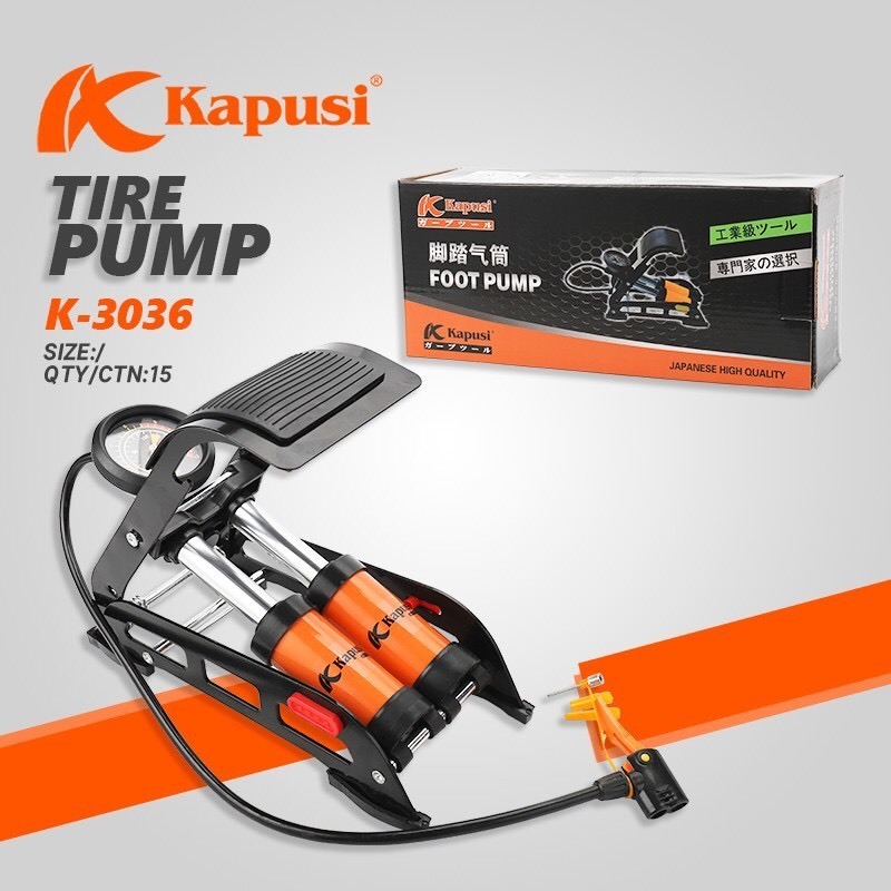 -KAPUSI TWO-TUBE FOOT BIKE.MOTORCYCLE BIKE PUMP