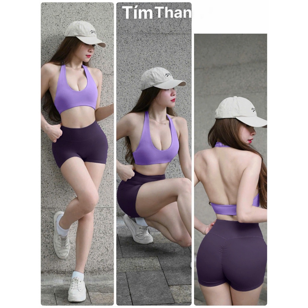 ชุดผ้ากันเปื้อนสตรีแบบสั้นสีผสมสําหรับยิม, โยคะ, แอโรบิก, พิลาทิส, กีฬา