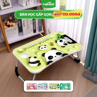 Bàn Học Gấp Gọn 60x40 Mehaa Có Kê Sách Khay Đựng Ly Tay Cầm Tiện Lợi Cho Học Sinh Sinh Viên Làm Việc
