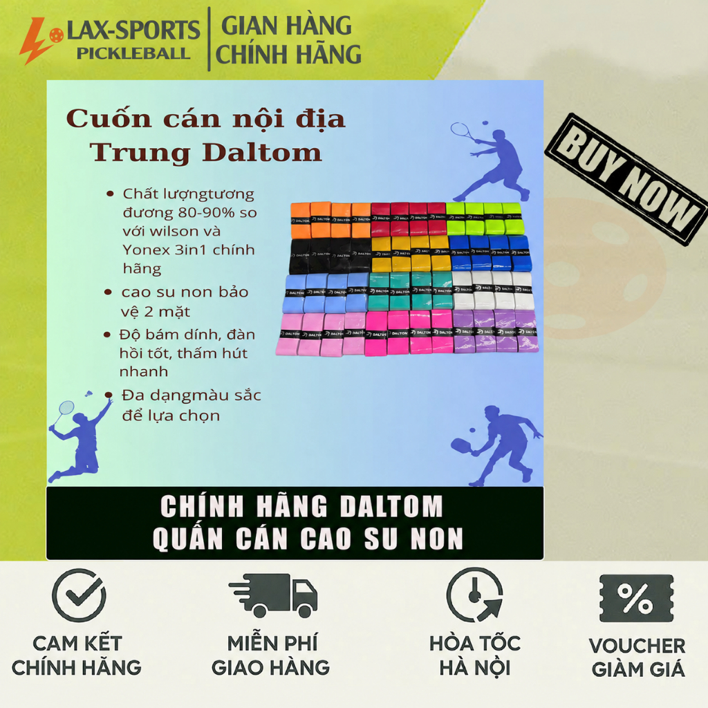 (ของแท้) Daltom Badminton and Pick Overgrip - Firm Grip มือนุ่ม ยืดหยุ่นสูง ดูดซึมได้ดี