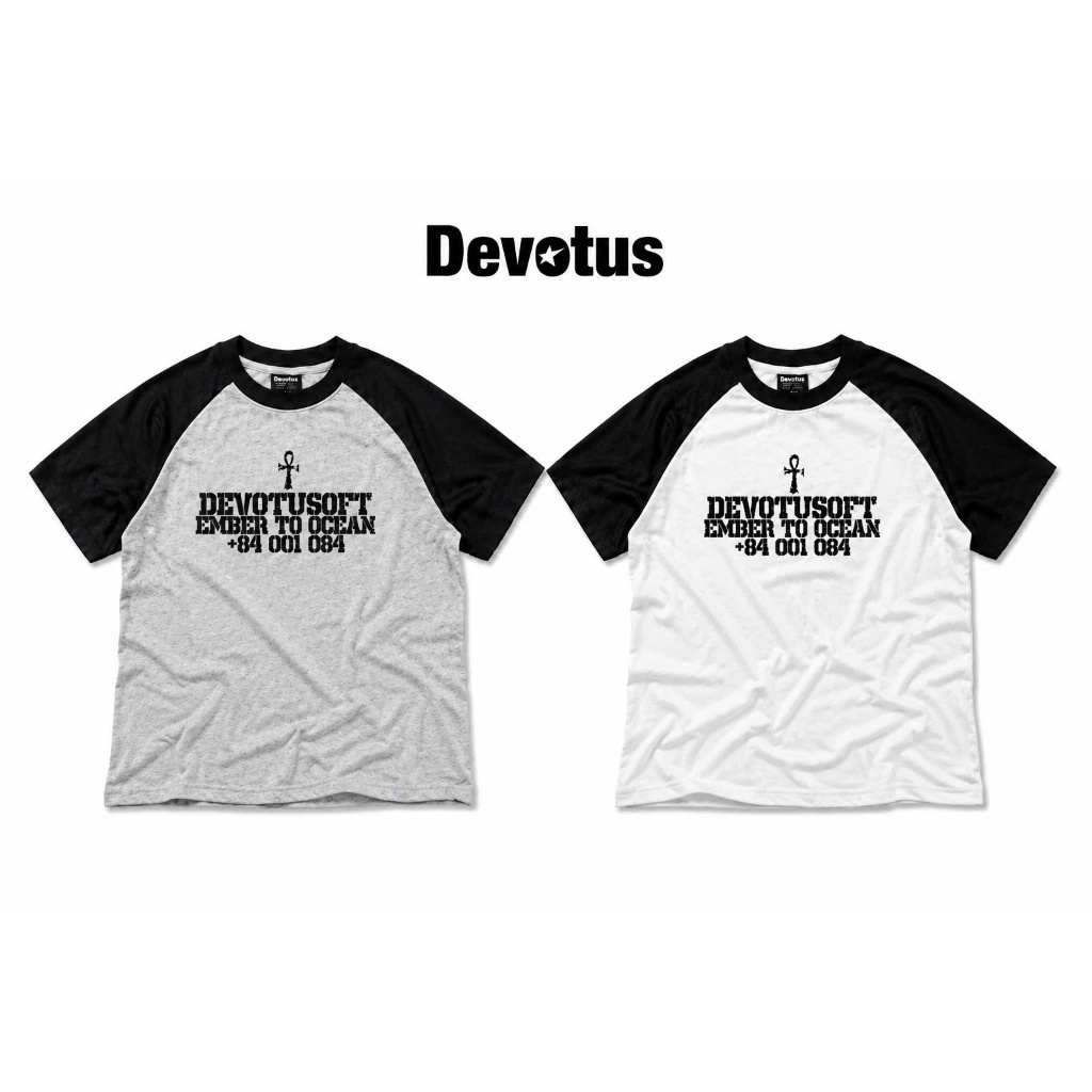 RAGLAN เสื้อยืดรูปแบบ REGULAR FIT Unisex DEVOTUS Cotton 4-way 220gsm Local Brand - RAGLAN TEE