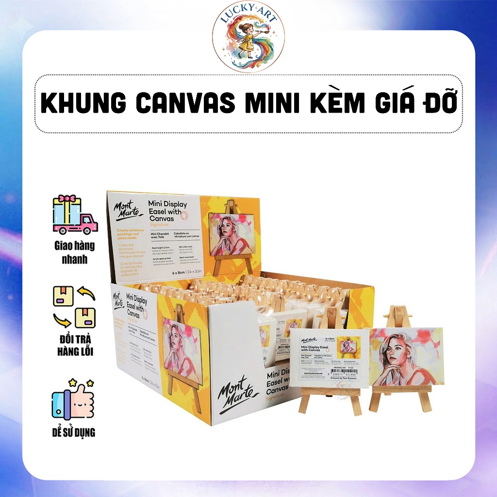Canvas Mini Display Stand with Canvas Frame with Stand - Canvas Mini Mont Marte 6x8 8x10cm
