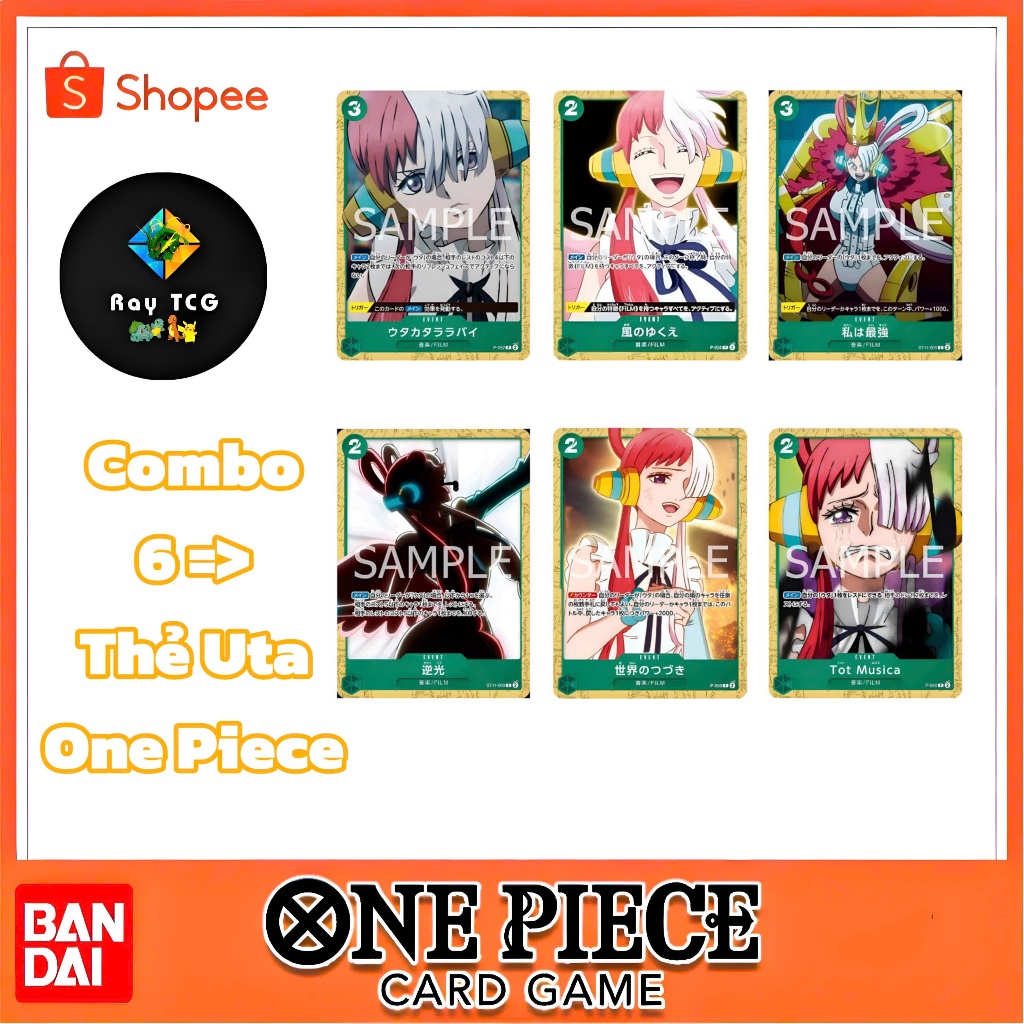 [ ของแท้ ] Combo of 6 One Piece Uta Cards P057 P058 P059 P060 ST11-005 ST11-003 - เวอร์ชั่นญี่ปุ่น