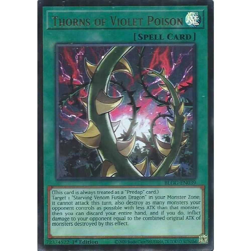 การ์ด Yugioh BLGG-EN039 - Thorns of Violet Poison - Spell - Ultra Rare