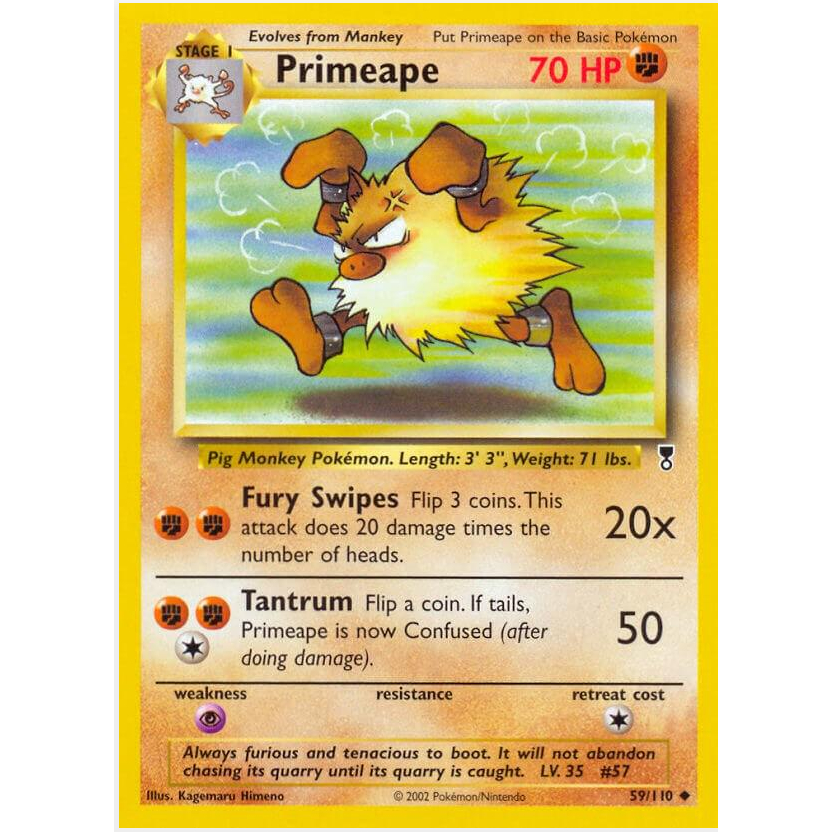 [การ์ดโปเกมอน TCG] Primeape - 59/110 - Uncommon