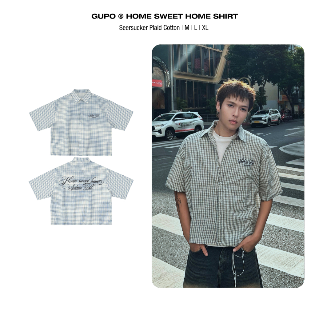 Home Sweet Home GUPO Form Boxy เสื้อปัก 3D แบรนด์ท้องถิ่น Unisex - SMC02