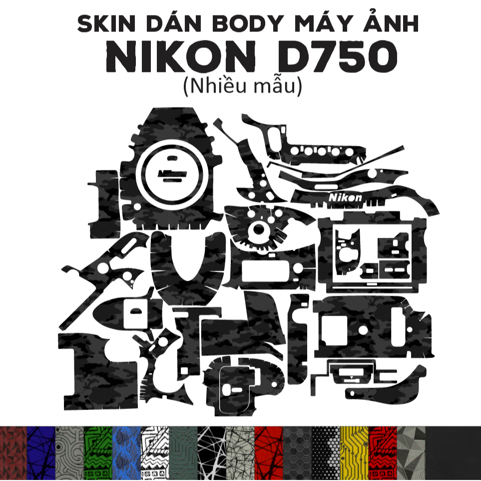 สติ๊กเกอร์ 3M Skin สําหรับ Nikon D750 (หลายรุ่น) | ฟิล์มกันรอยสําหรับตัว Nikon D750