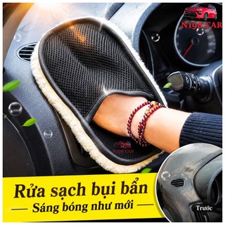 Găng Tay Rửa Xe ô Tô Lông Cừu , Bao Tay Lau Rửa Xe Mềm Mịn, Lau Cực Sạch ,Hàng Cao Cấp Không Đổ Lông