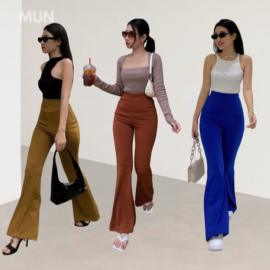 SMOSS HIGH-WAIST FLARE PANTS (COBAN BLUE)