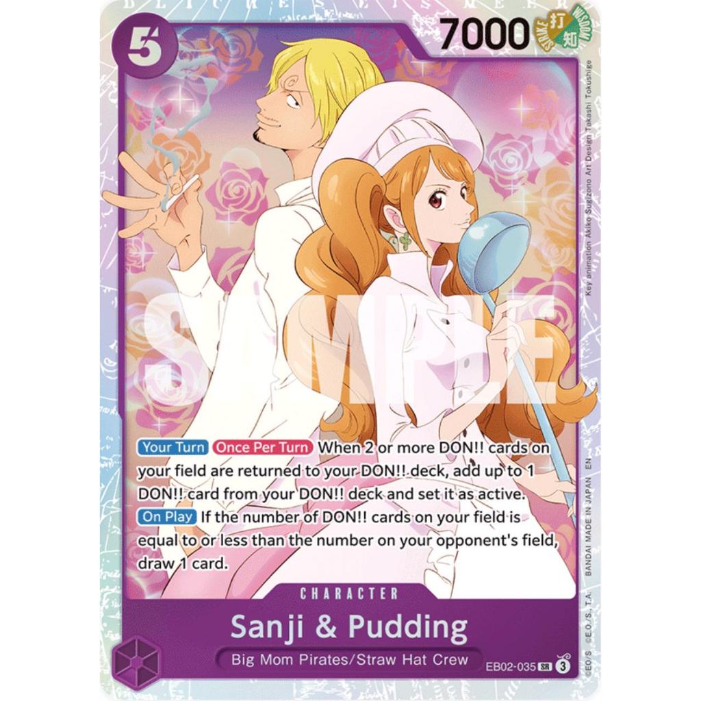 [การ์ดวันพีซ] Sanji & Pudding EB02-035 SR [EB-02] Extra booster Anime 25th collection [ภาษาอังกฤษของ