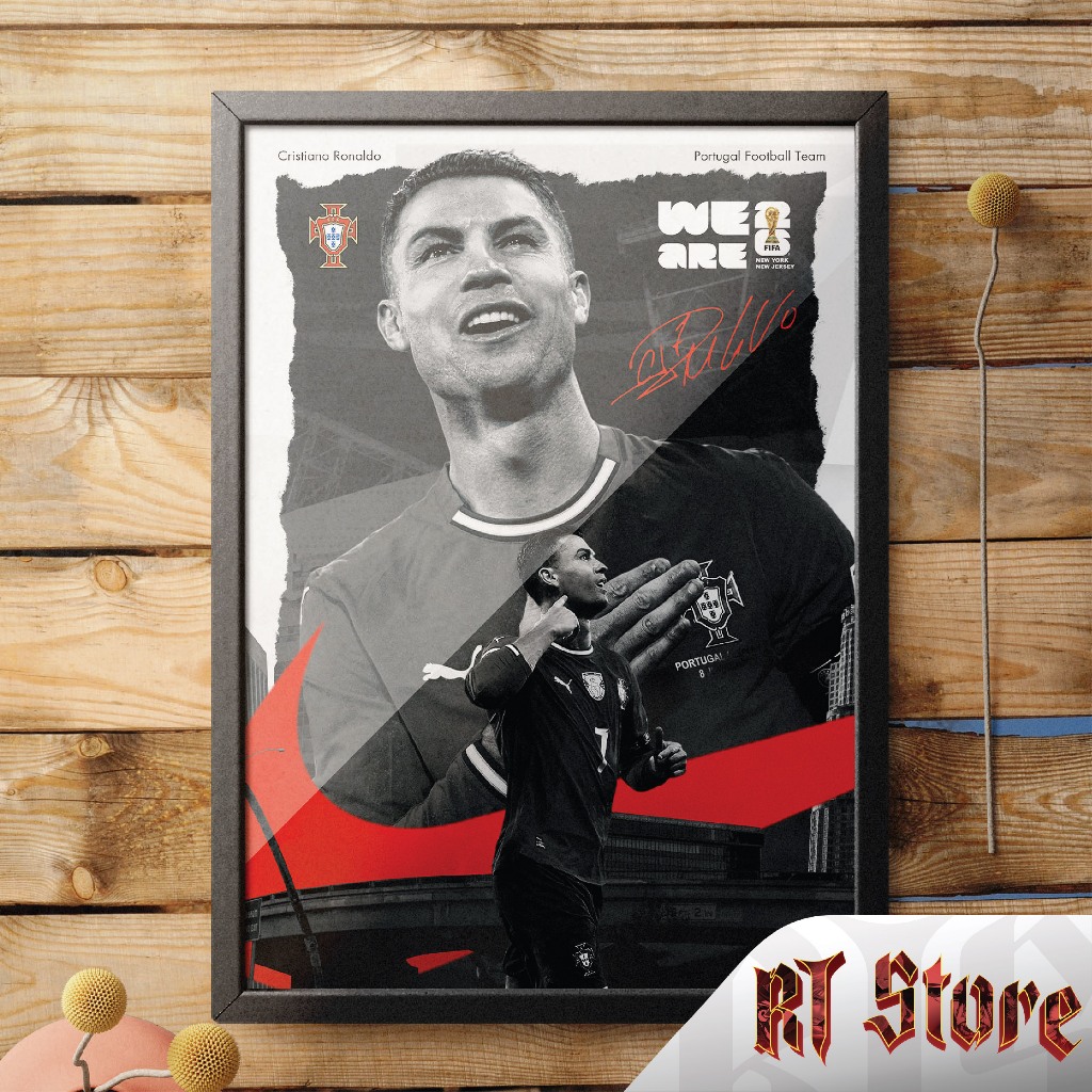 Cristiano Ronaldo Portugal Wall Poster Frame - RT Poster