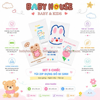 Set 5 Túi zip đựng đồ đi sinh