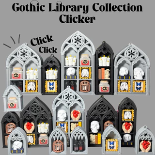 🏰 Gothic Library Collection Clicker – พวงกุญแจ/โมเดลคลายเครียดในตัวคลิกสไตล์ Gothic Library ลึกลับใน 3D