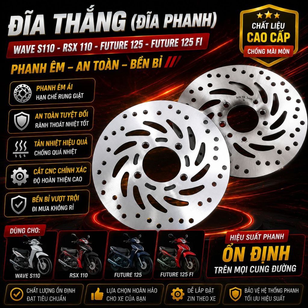 จานเบรค (จานเบรค) Wave s110, Rsx 110, Future 125, Future 125 Fi