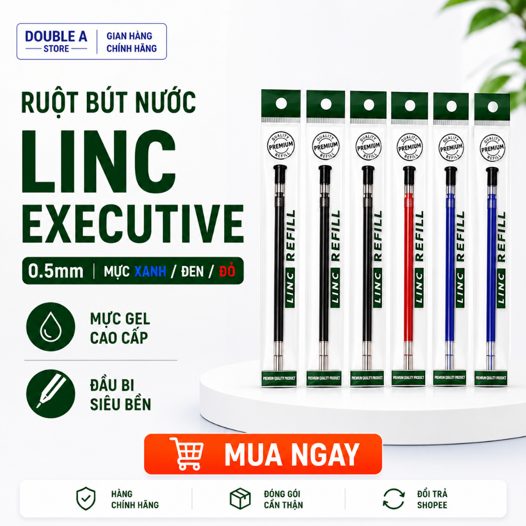 Combo 100 LINC EXECUITIVE 0.5mm Water Pen Refills - สามารถใช้แทนปากกา Linc ทุกประเภท