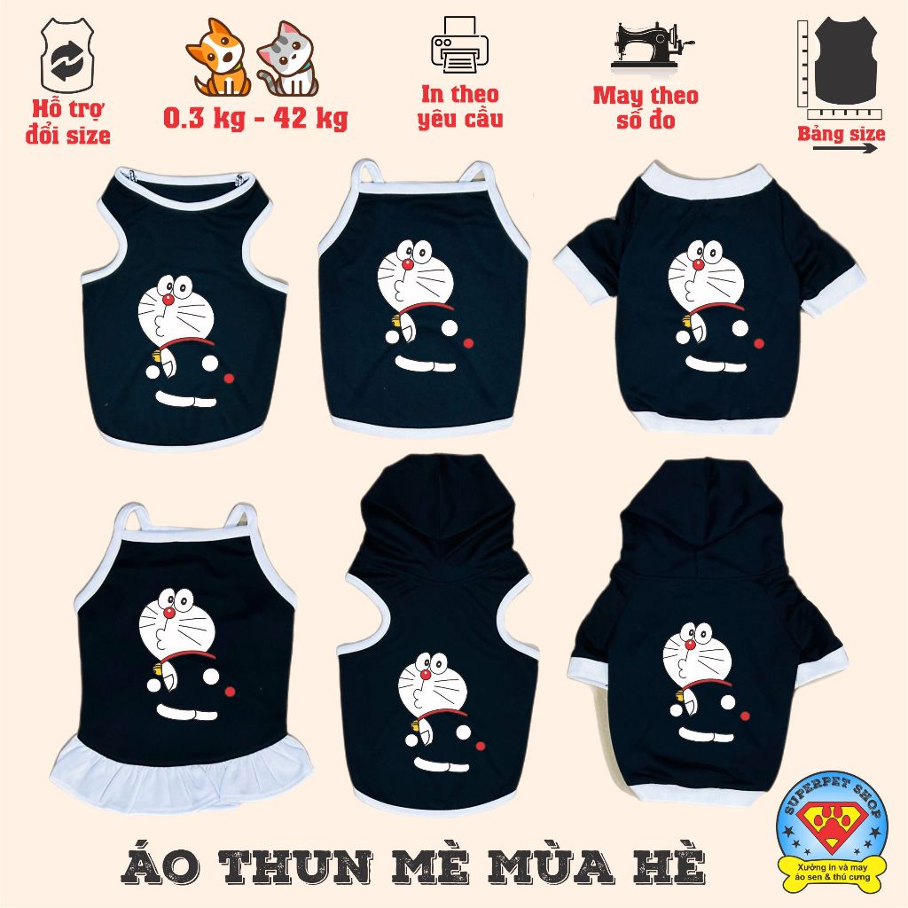 เสื้อสุนัขและแมวฤดูร้อน - DORE MON BACK - BLACK - Superpet Shop