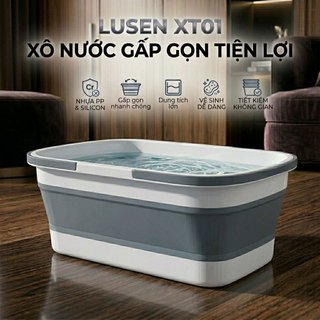 Xô đựng nước gấp gọn đa năng Lusen XT01, thiết kế thông minh vệ sinh nhà cửa, xô giặt cây lau nhà, chùi kính cao cấp