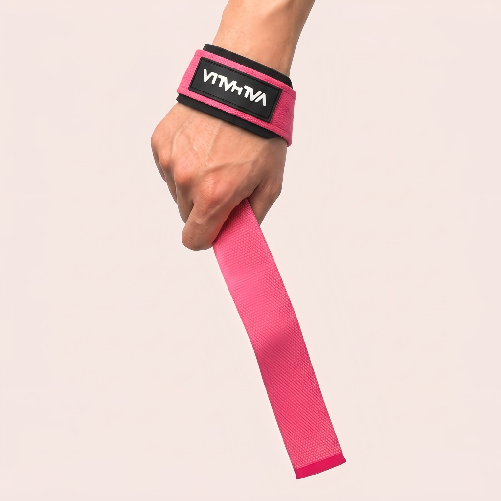 Valhalla Pink Straps Gym Back Pull Straps – Deadlift Support, Bucket Pull, Back Pull Up Bars, Anti-S