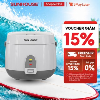 Nồi cơm điện 1.8L Sunhouse SHD8611- Lòng nồi: 1mm, chống dính 2 lớp vân đá, 4-6 người dùng - Sản xuất tại Việt Nam