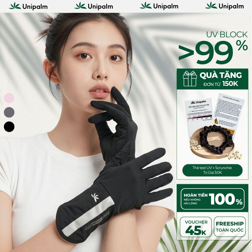 Combo 2 Unipalm Air S2 ถุงมือกันแดดป้องกันรังสียูวี 99% สําหรับผู้หญิงขับรถพร้อมสัมผัสปลายนิ้วแบบเปิ