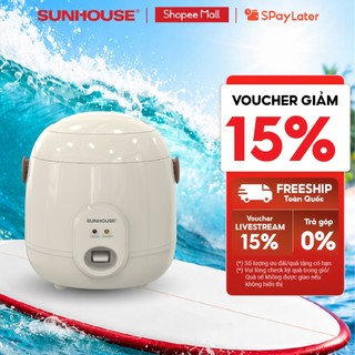 Nồi cơm điện 0.4L Sunhouse SHD8206W - Náu cơm, hâm nóng 2in1 - Phù hợp cho 1-2 người - Chống dính an toàn