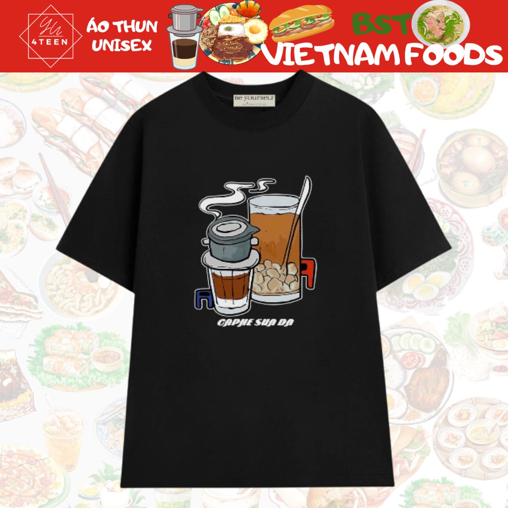 FOOD VIETAM VN - DL UNISEX TEE พิมพ์ MILK COFFEE VIETNAM TRAVEL TOUR HOLIDAY HOLIDAY HOLIDAY (ขนาดให