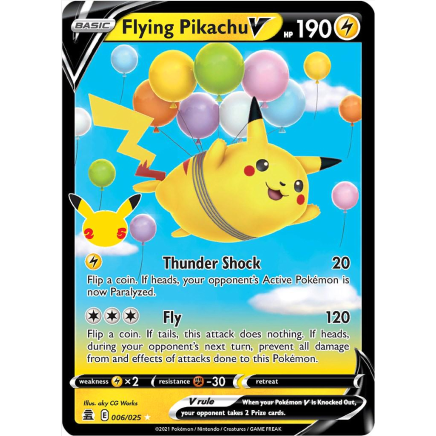 [การ์ดโปเกมอน TCG] Flying Pikachu V - 006/025 - Ultra Rare